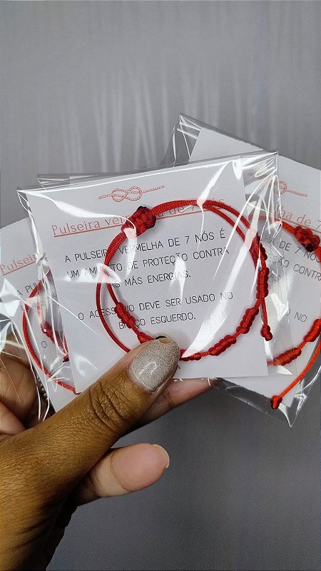 Pulseira vermelha 7 nós
