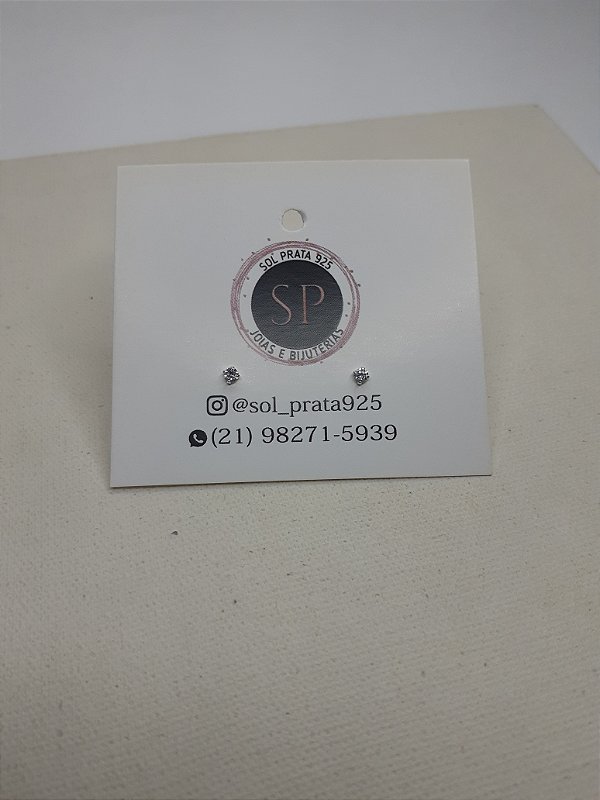 Par de brincos ponto de luz em Prata 925