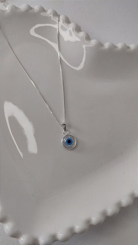 Colar olho grego 8mm PRATA 925