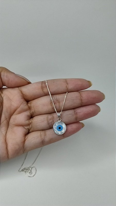 Colar olho grego 12 mm PRATA 925
