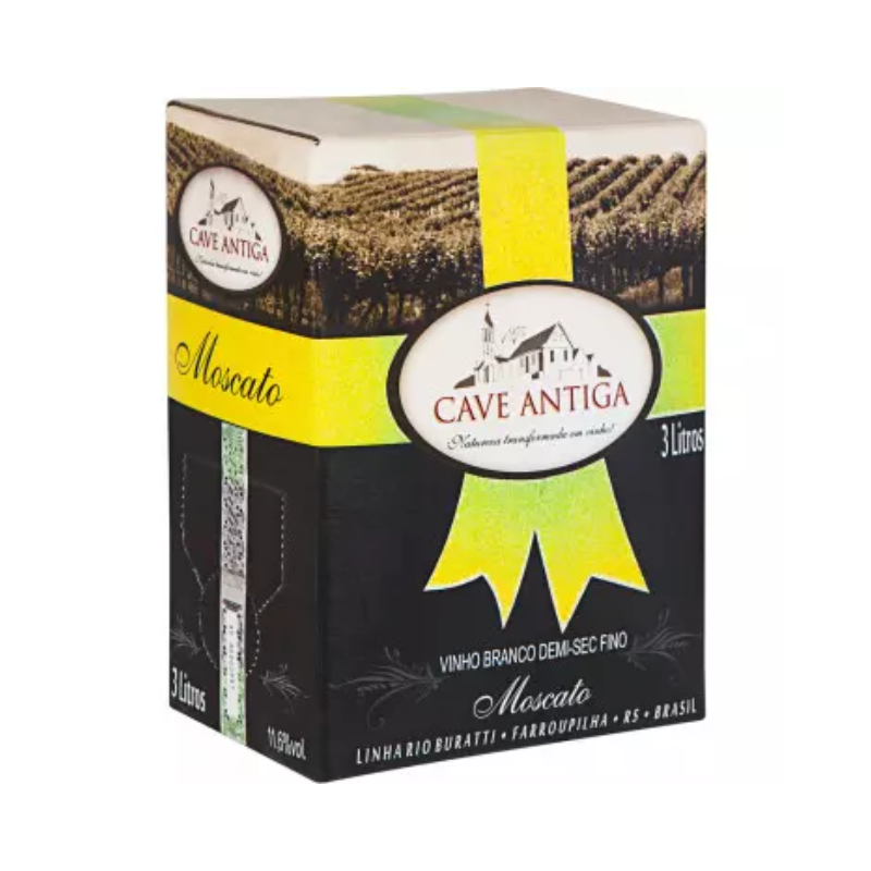 Vinho Cave Antiga Moscato Bag in Box 3 litros - Cainelli Bebidas