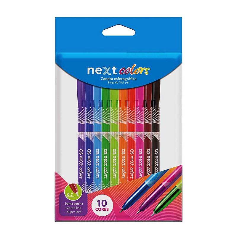 Caneta Esferográfica Cis Next Colors 10 Cores 0.7mm - O Escriba