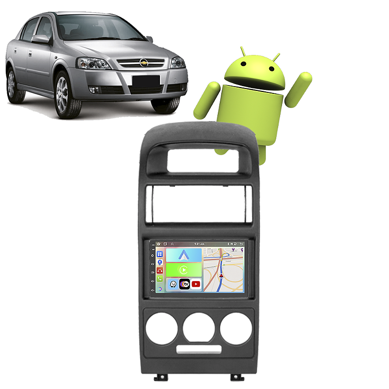 Kit Multimídia Android Astra 1998-2012 7" Apple CarPlay Android Auto ...