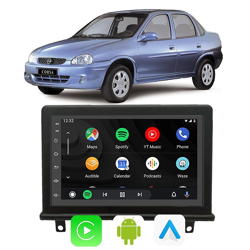 Kit Central Multimídia Android 11 Auto CarPlay IOS Corsa 2002 Até 2012 -  Melhores Acessórios para seu Veículo você encontra aqui! Produtos Novos com  Garantia e NF a pronta entrega!