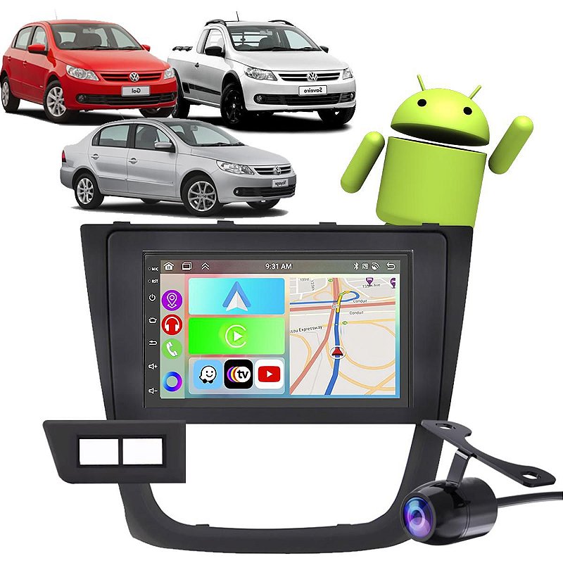 Kit Multimídia Carplay Android Auto Gol Saveiro Voyage G5 7" Polegadas ...