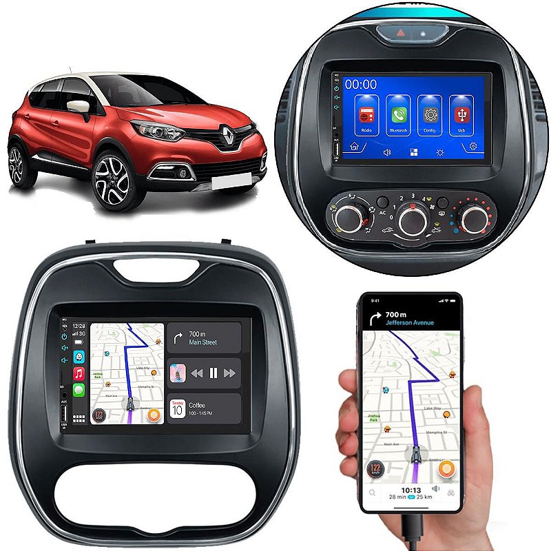 MP5 7 Polegadas CarPlay Android Auto Peugeot 206 2000-2010 + Câmera ...
