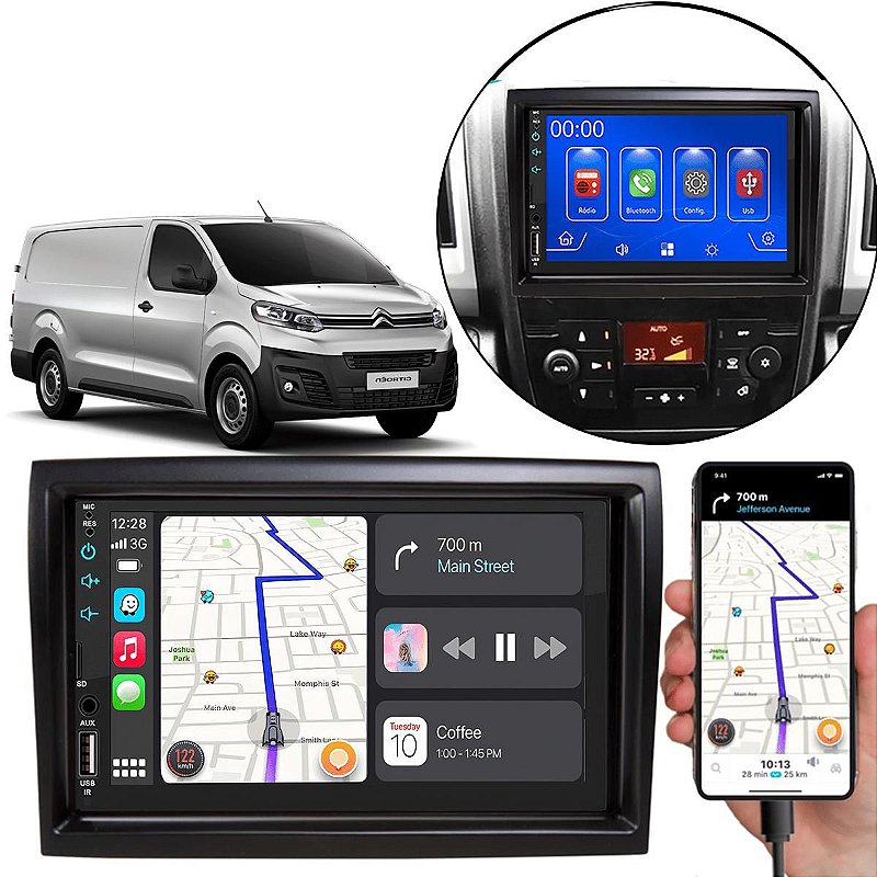 MP5 7 Polegadas CarPlay Android Auto Jumper 2019 2023 + Câmera - Ecarshop