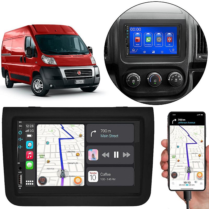 MP5 7 Polegadas CarPlay Android Auto Fiat Ducato 2018-2021 Câmera ...