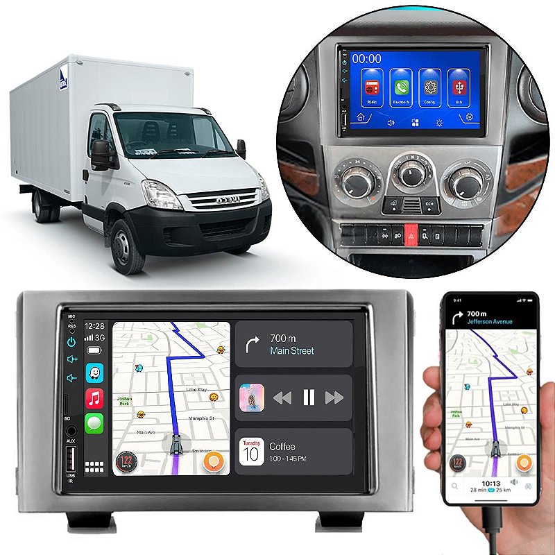 MP5 7 Polegadas CarPlay Android Auto Daily 2013-2019 + Câmera - Ecarshop