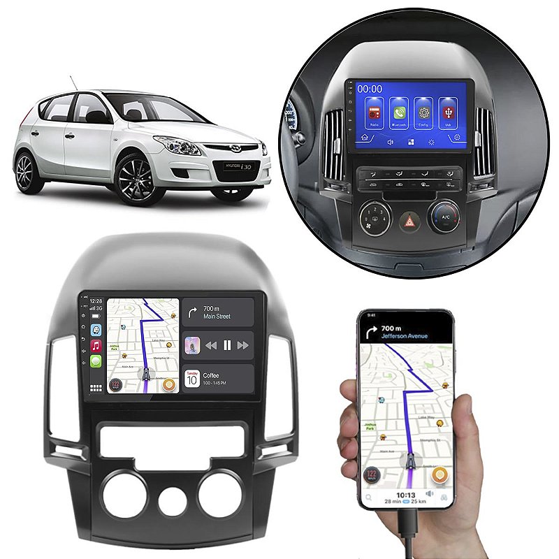 Multimídia 9" CarPlay Android Auto Hyundai I30 2009-2012 - Ecarshop