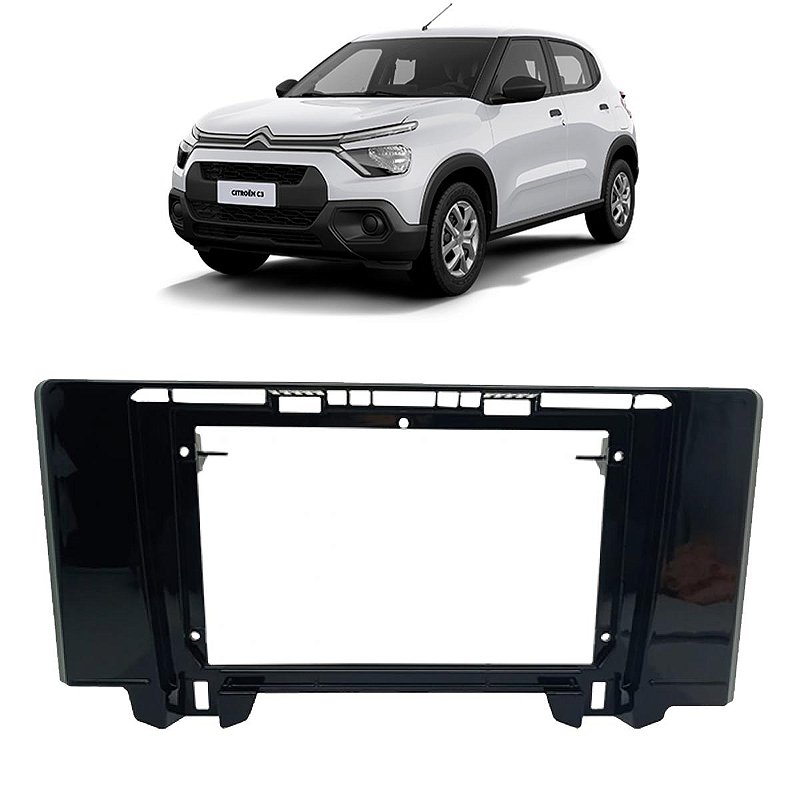 Moldura Painel 9pol Citroen C3 2023-2024 para Multimídia - Ecarshop