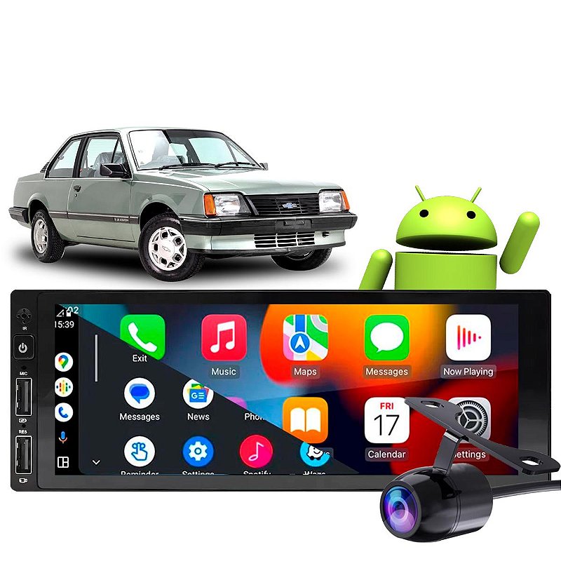 Kit Multimídia Monza 1982-1996 Android Auto Apple CarPlay + Câmera