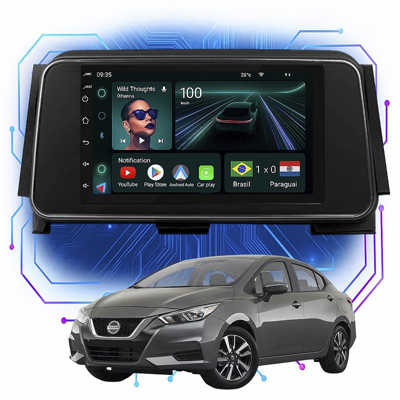 Central Multimídia Versa 7” CarPlay Android Auto GPS - Ecarshop