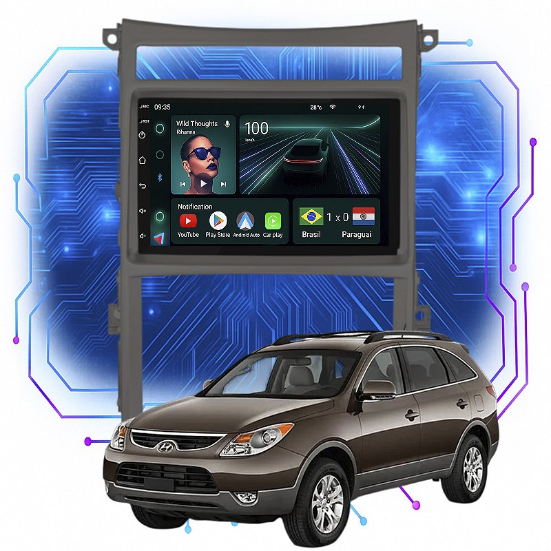 Central Multimídia Vera Cruz 7” CarPlay Android Auto GPS - Ecarshop
