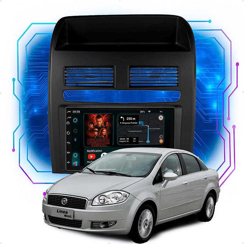 Central Multimídia 7” CarPlay Android Auto Linea 2009 a 2014 GPS - Ecarshop