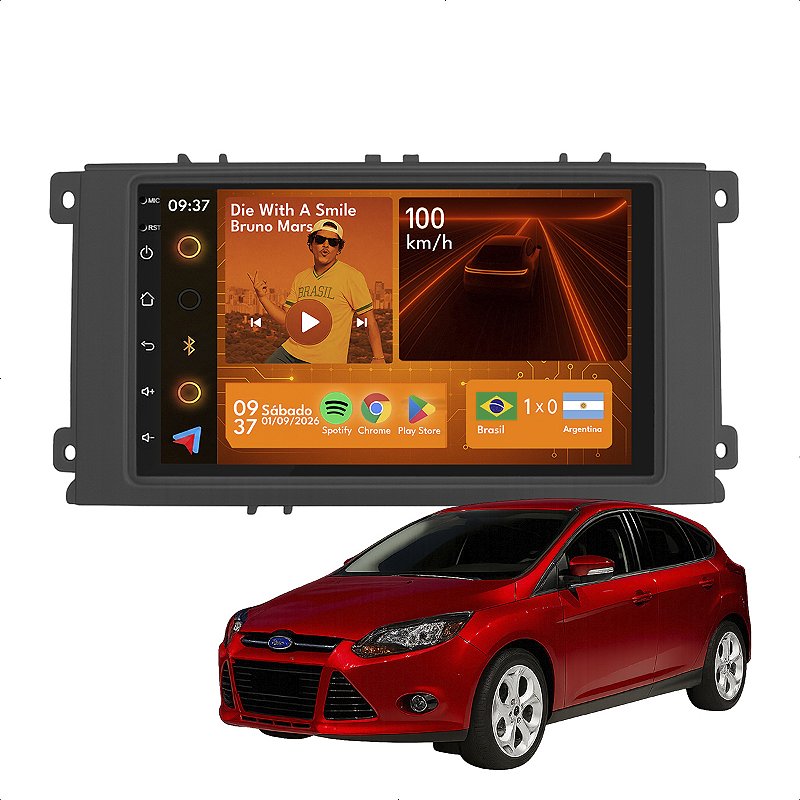Central Multimídia Focus 2009 a 2013 CarPlay Android Auto 7” GPS - Ecarshop