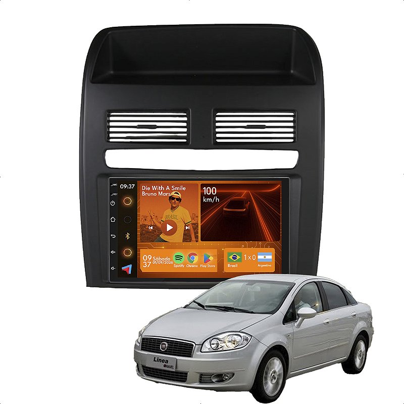 Central Multimídia Linea 2009-2014 CarPlay Android Auto GPS 7" - Ecarshop
