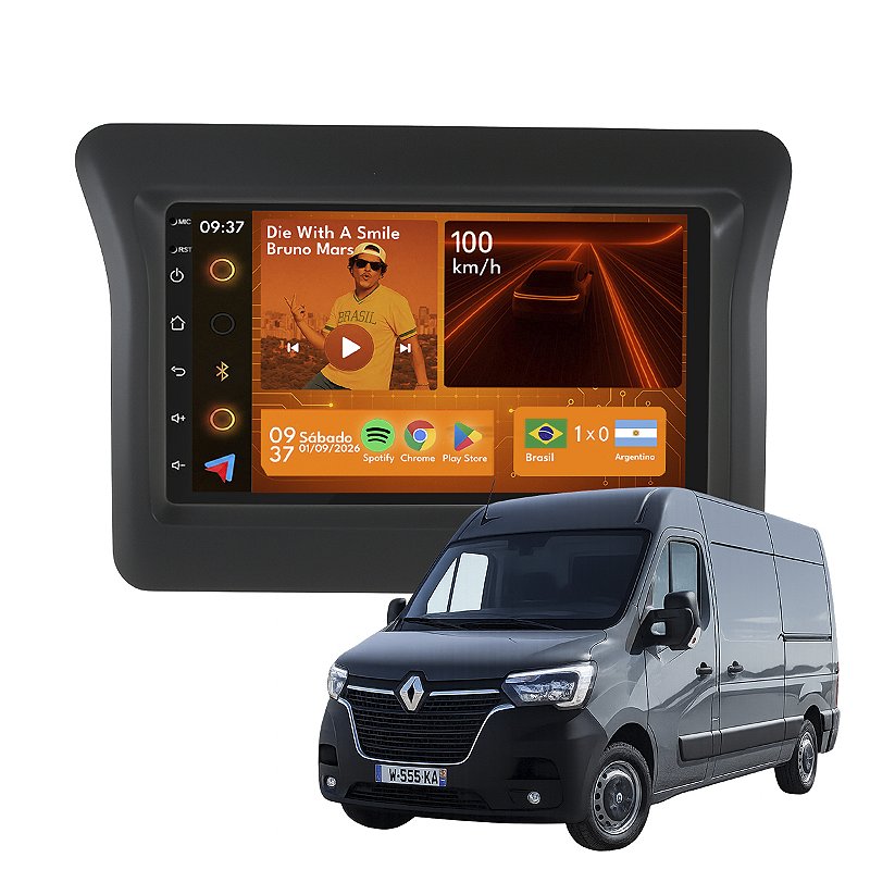 Central Multimídia 7” Master CarPlay Android Auto GPS Câmera - Ecarshop