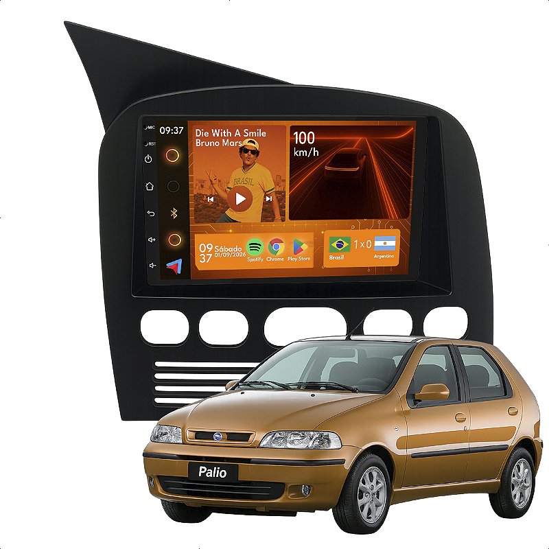 Central Multimídia Palio 96 a 03 7” CarPlay Android Auto GPS