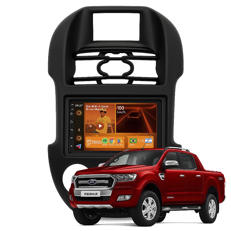 Central Multimídia Ranger 7” CarPlay Android Auto GPS Câmera - Ecarshop