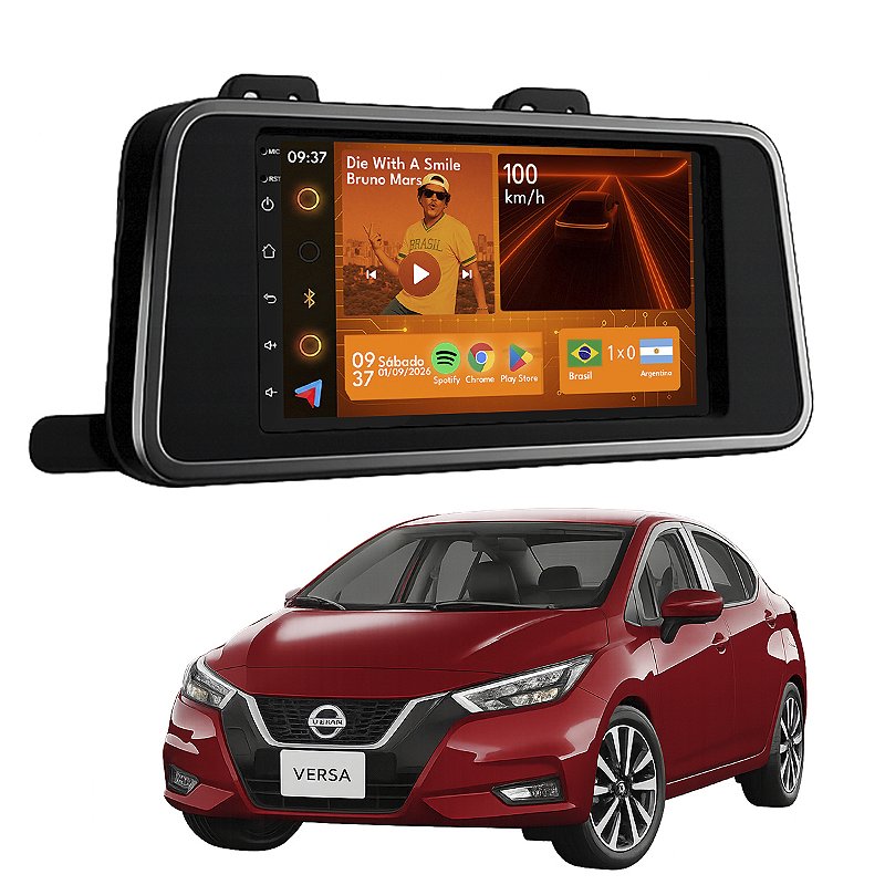 Central Multimídia 7 CarPlay Android Auto Versa 2021 2023 - Ecarshop