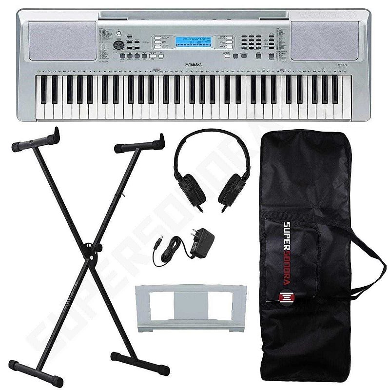 Teclado Yamaha YPT-370 com Capa e Fone de Ouvido - Super Sonora
