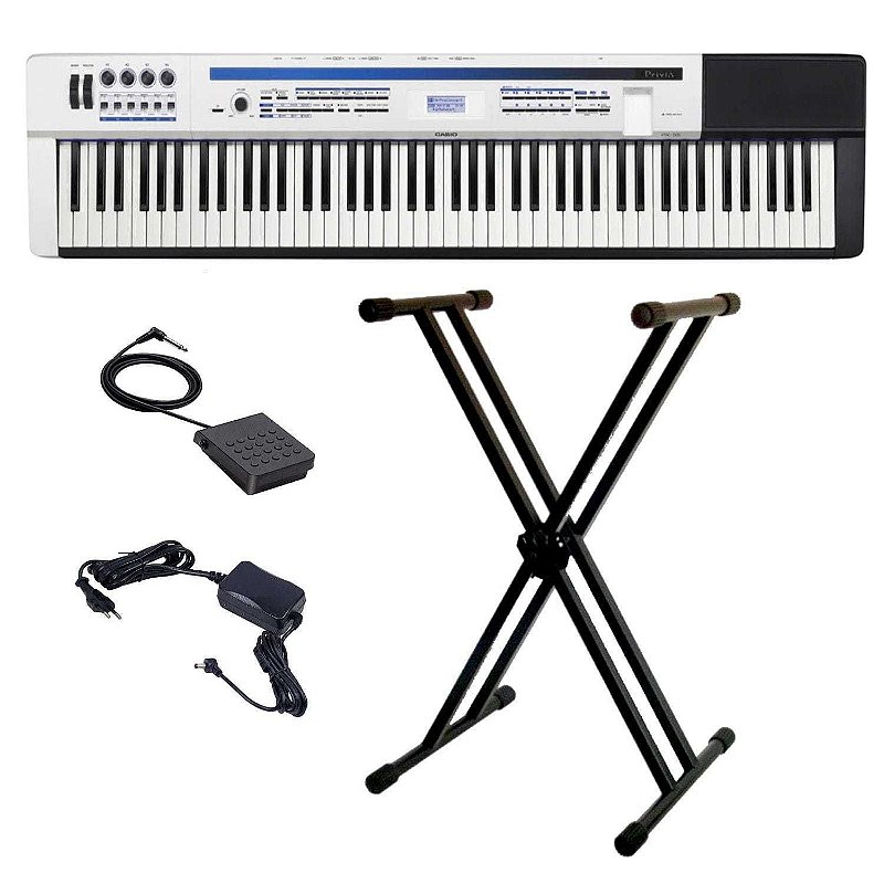 Piano Digital Casio PX 55 com Suporte Duplo - Super Sonora - Super