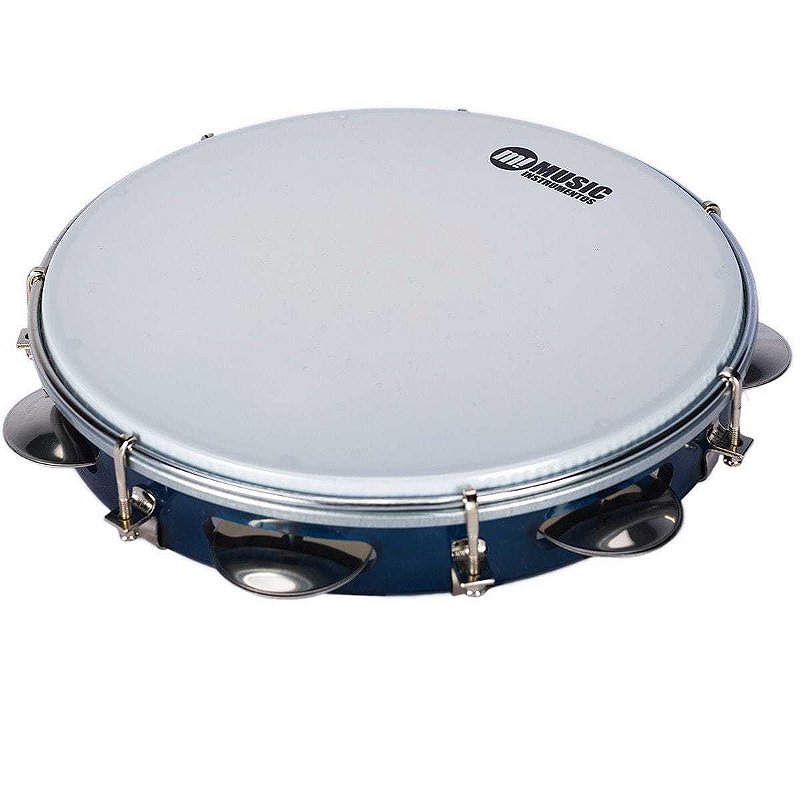 Pandeiro 10 Polegadas PHX Music Instrumentos Acrílico Azul Com