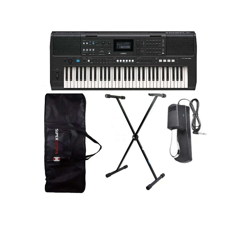 Kit Teclado Yamaha PSR-E483 Arranjador Completo | Super Sonora