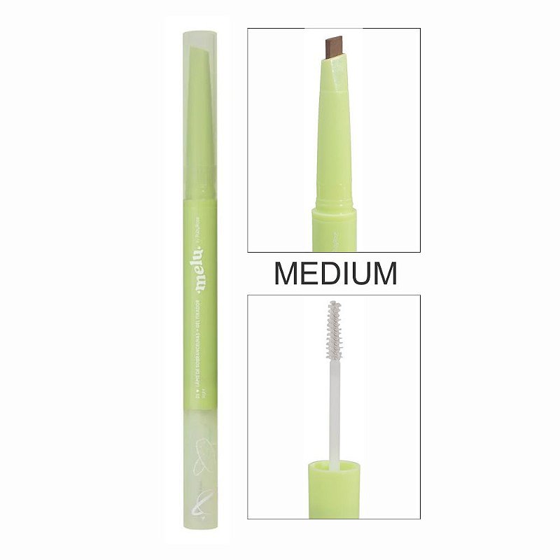 LÁPIS PARA SOBRANCELHAS+GEL FIXADOR MELU 02 MEDIUM RR-2402-2 RUBY