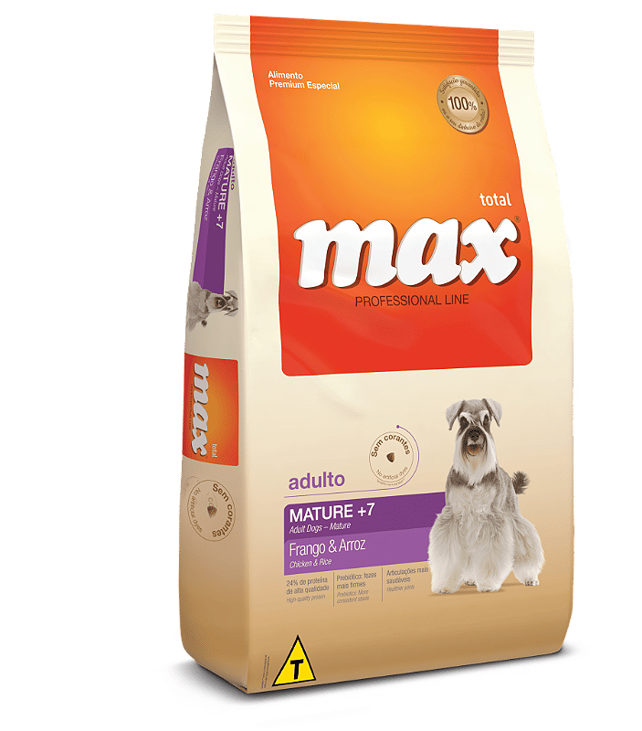 MAX PROFESSIONAL LINE ADULTOS MATURE +7 FRANGO E ARROZ - 15KG