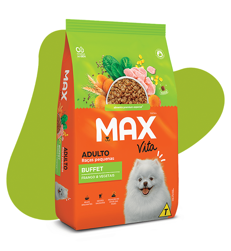 MAX VITA ADULTO RAÇAS PEQUENAS BUFFET FRANGO & VEGETAIS - 10,1KG