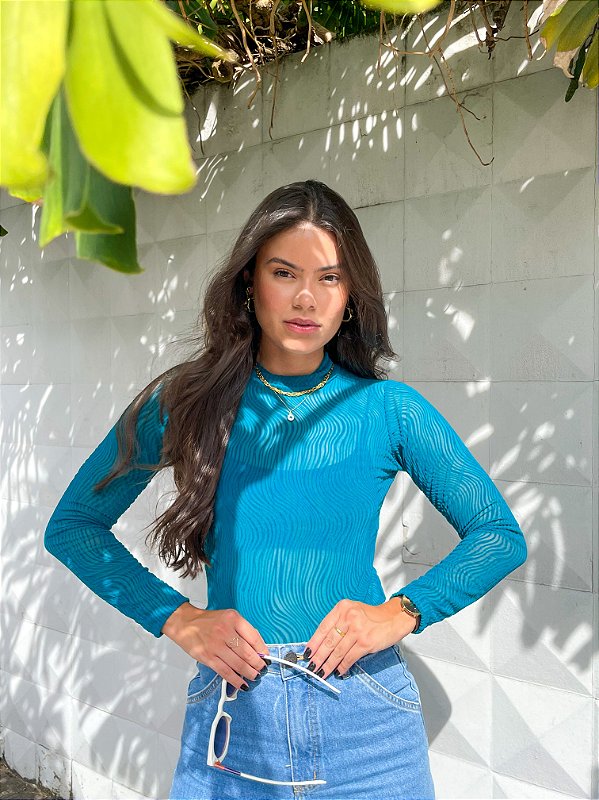 blusa tule verde