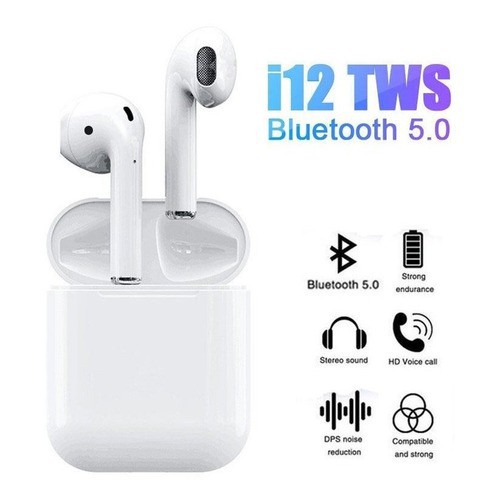 Fone De Ouvido Bluetooth I12 Tws Sem Fio Touch Recarregável