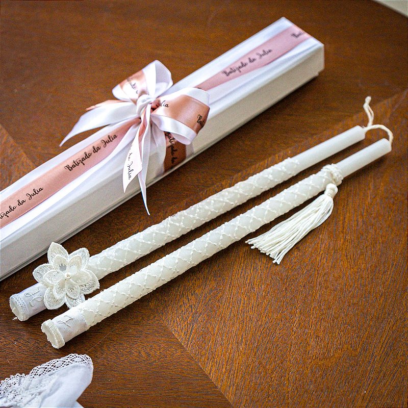 Vela de Batismo Modelo Unissex - PERSONALIZADA