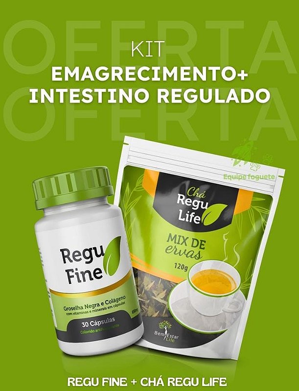 REGU FINE GROSELHA NEGRA + CHÁ REGU LIFE PACOTE
