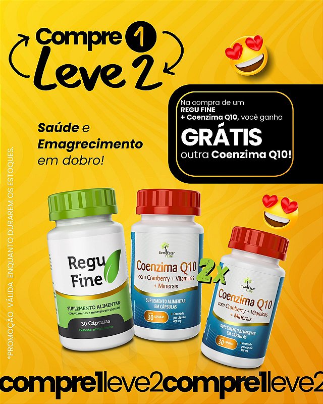 COMPRANDO REGU FINE + COENZIMA Q10 GANHE OUTRA COENZIMA Q10