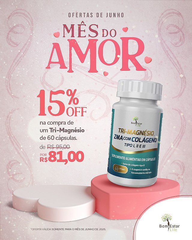 OFERTA 15% de desconto na compra do Tri-Magnesio