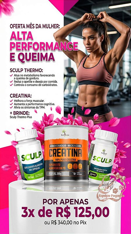 Combo Creatina+ Sculp Thermo GANHE Sculp Thermo Plus