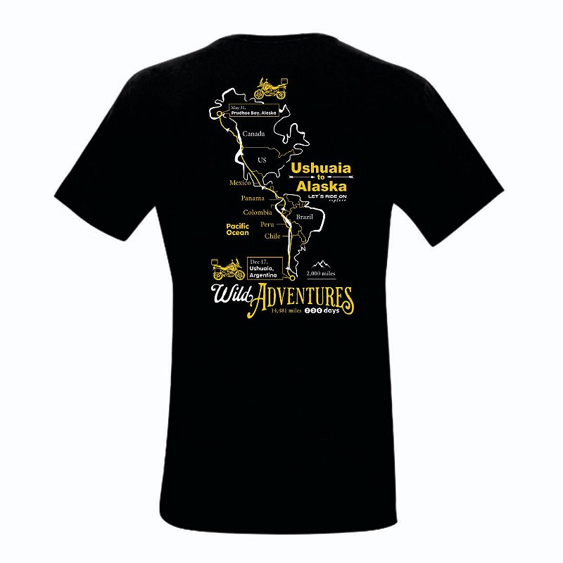 Camiseta em Poliamida USHUAIA-ALASKA Let's Ride On