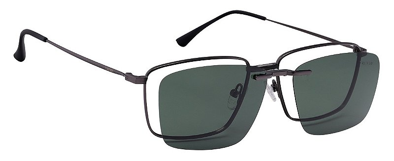 Armação Óculos Clipon De Grau e Sol Polarizado Lente G15 Quadrado Grafite  Tx 9140 - Ótica Tremix