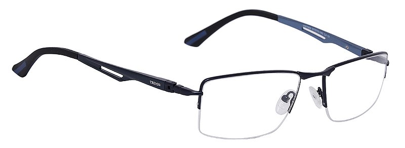 Armação Óculos De Grau Masculino Fio Nylon Retangular Hastes 180° Azul Tx  7570 - Ótica Tremix