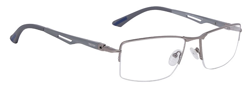 Armação Óculos De Grau Masculino Fio Nylon Hastes 180º Prata Tx 7570 -  Ótica Tremix