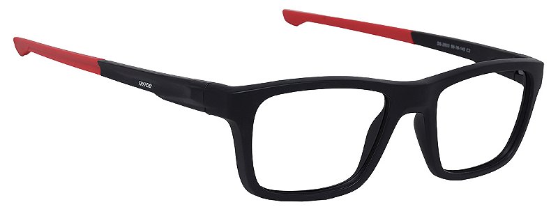 Armação Óculos De Grau Masculino Esportivo Quadrado Preto Vermelho Tremix  2033 - Ótica Tremix