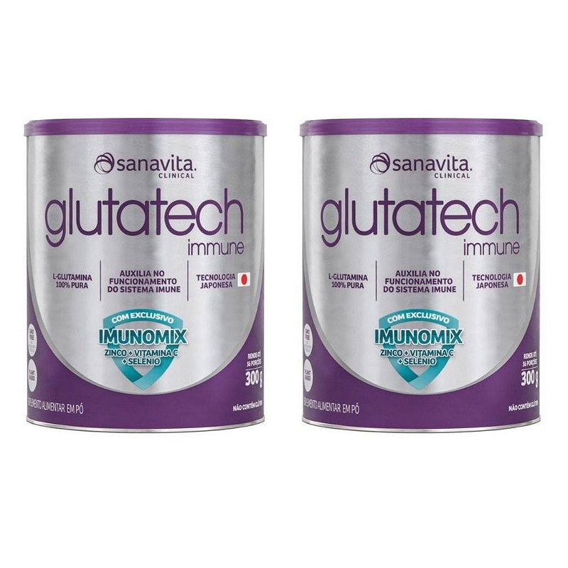 Kit uni Glutatech Immune g Sanavita VitaMundi Sua Saúde Seu Futuro