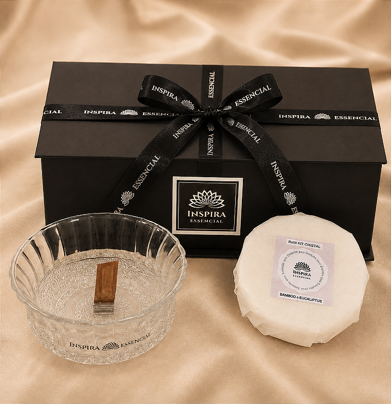 Kit Cristal - Vela em gel com pavio de madeira + Refil de Vela em Cera Vegetal Aromatizada