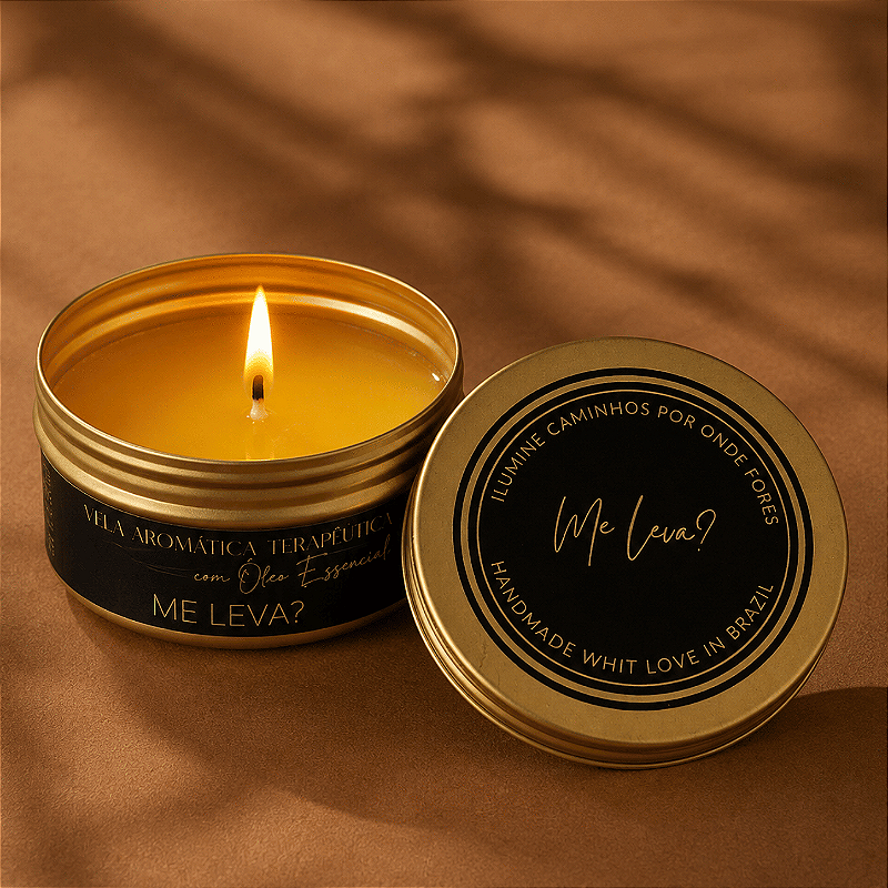 Vela Me Leva - Aromática e Terapêutica | 90g | Cera vegetal com óleo essencial | Cartão personalizado