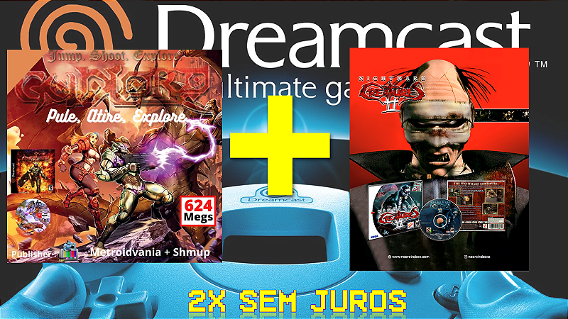 Combo 2 Dreamcast : Gunload + Nightmare Creatures II + Frete