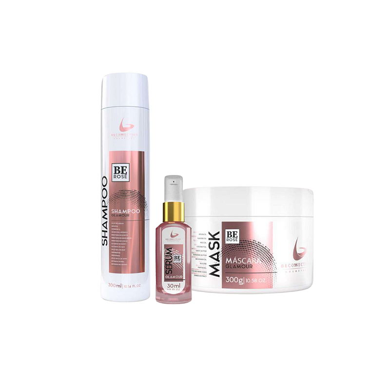 Kit Completo de Reconstrução Be Rosé Shampoo, Máscara e Sérum