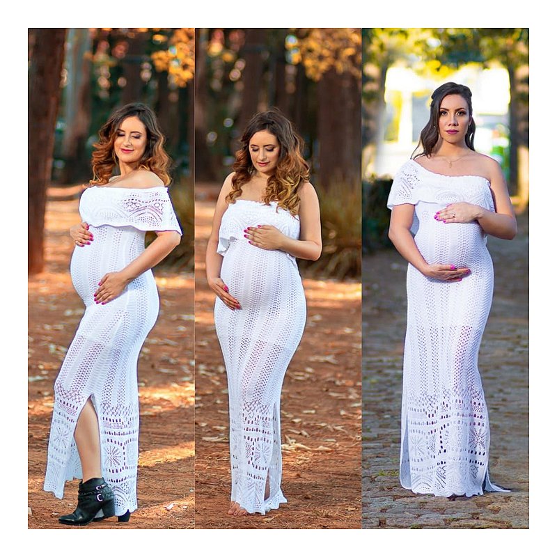 vestido tricot gestante